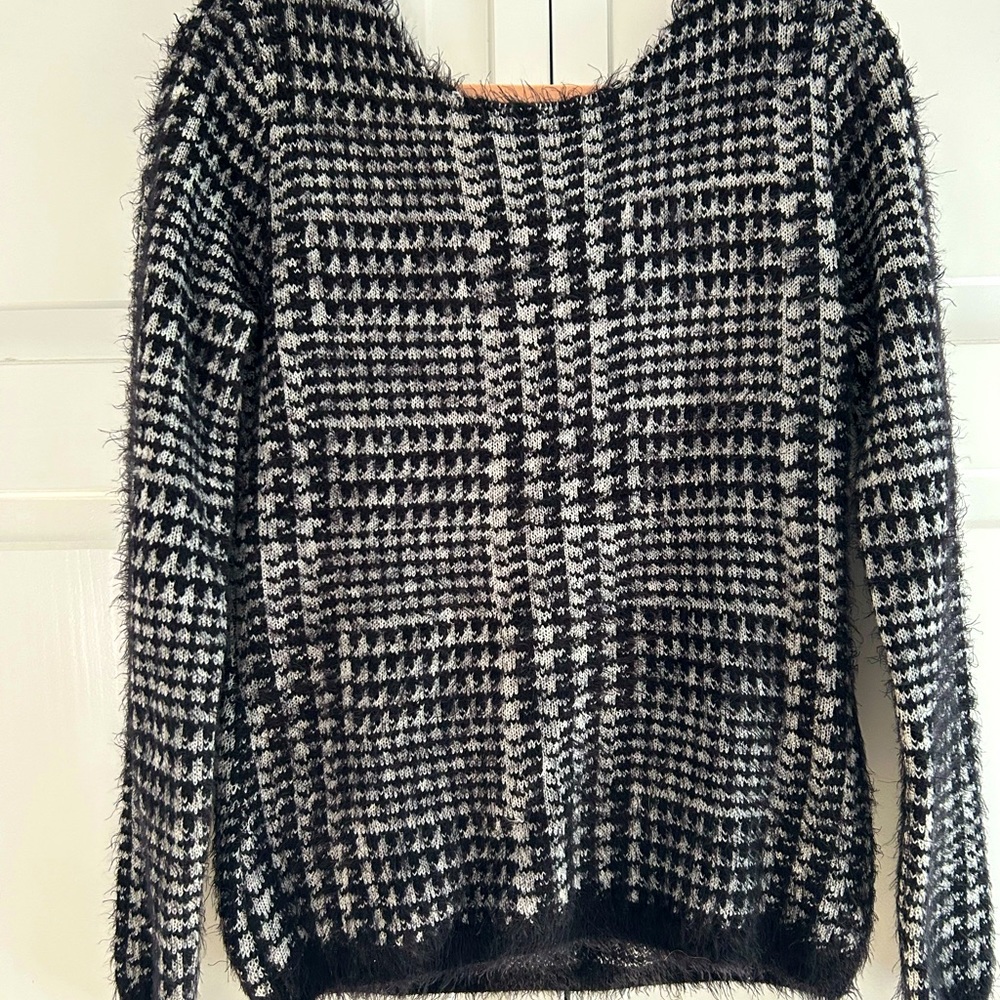 Eyelash herringbone sweater